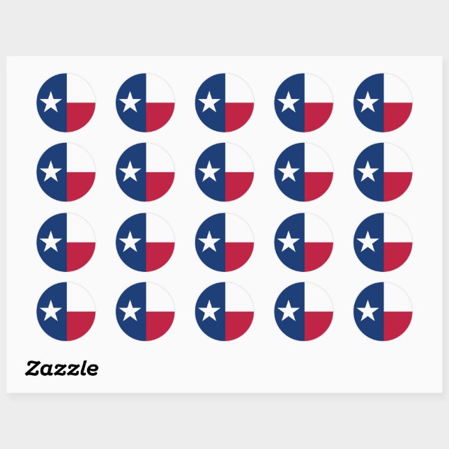 Texas State Flag USA Classic Round Sticker (Sheet)