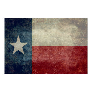 Texas state flag, Vintage retro style art poster