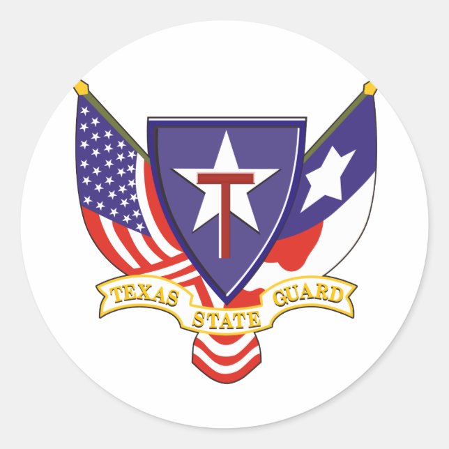 Texas State Guard Classic Round Sticker (Front)