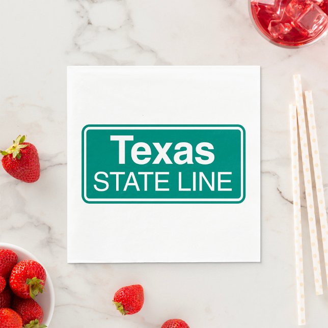 Texas State Line Classic Green Highway Sign Napkin (Creator Uploaded)