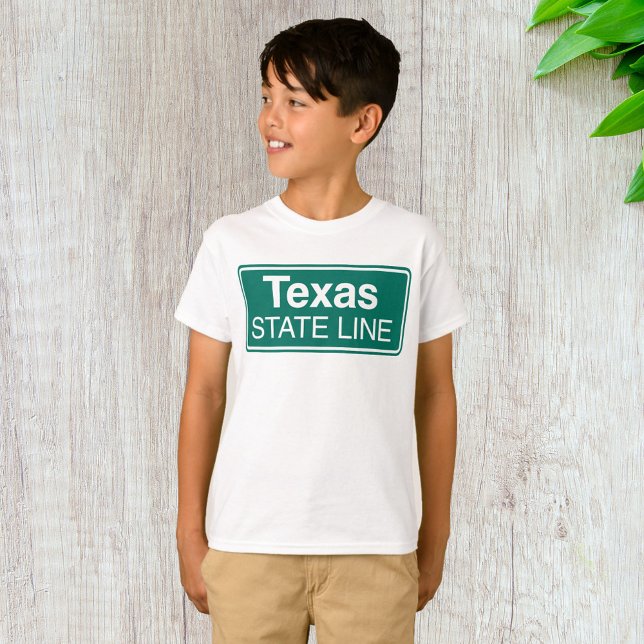 Texas State Line Classic Green Highway Sign T-Shirt (Creator Uploaded)