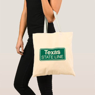 Texas State Line Road Sign Tote Bag