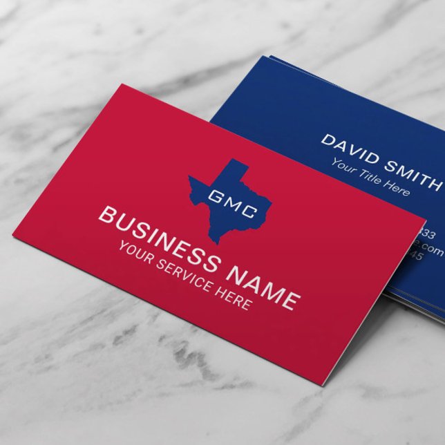 Texas State Logo Professional Blue & Red Business Card (Creator Uploaded)