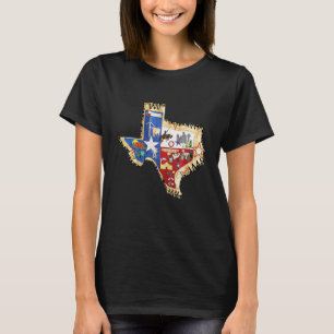 Texas State Map Country Cawestern Rodeo Cowgirl Ho T-Shirt