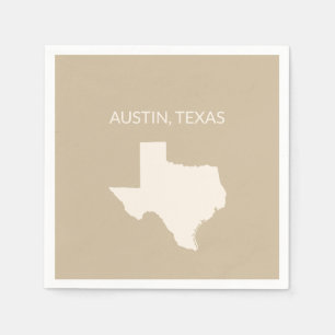 Texas State Map Home Decor  Napkin