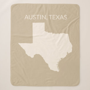 Texas State Map Home Decor Sherpa Blanket