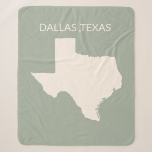 Texas State Map Home Decor Sherpa Blanket