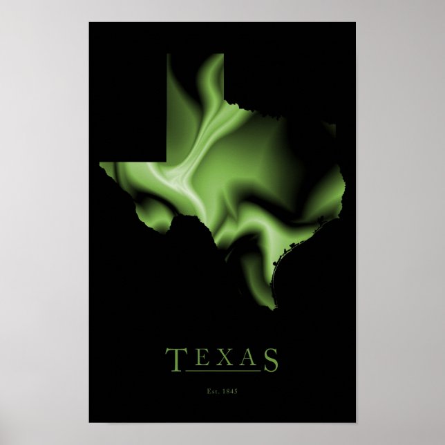 Texas State Map Image Poster (Front)