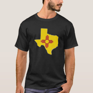 TEXAS STATE MAP NEW MEXICO NM Flag Roots Men Women T-Shirt