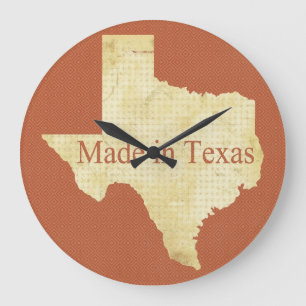 Texas State Map Rusty Red and Cream Wall Clock