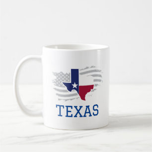 Texas State Map USA Patriotic Texan Coffee Mug