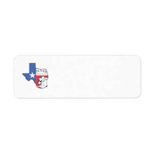 Texas State Map with Star, Boots & Hat Label Return Address Label
