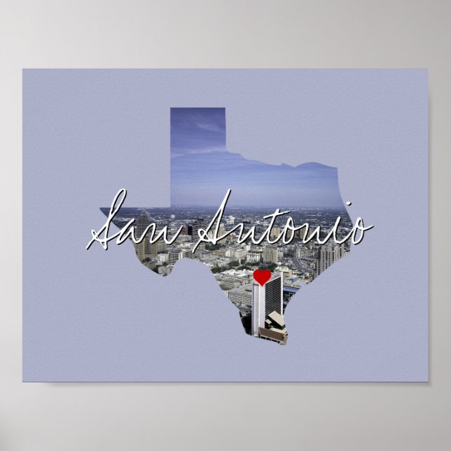 Texas State Photo insert and town name Poster (Front)