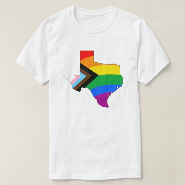 Texas State Pride LGBTQ Progress Pride T-Shirt (Design Front)