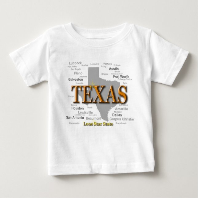 Texas State Pride Map Silhouette Baby T-Shirt (Front)