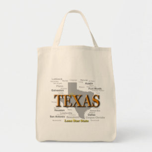 Texas State Pride Map Silhouette Tote Bag
