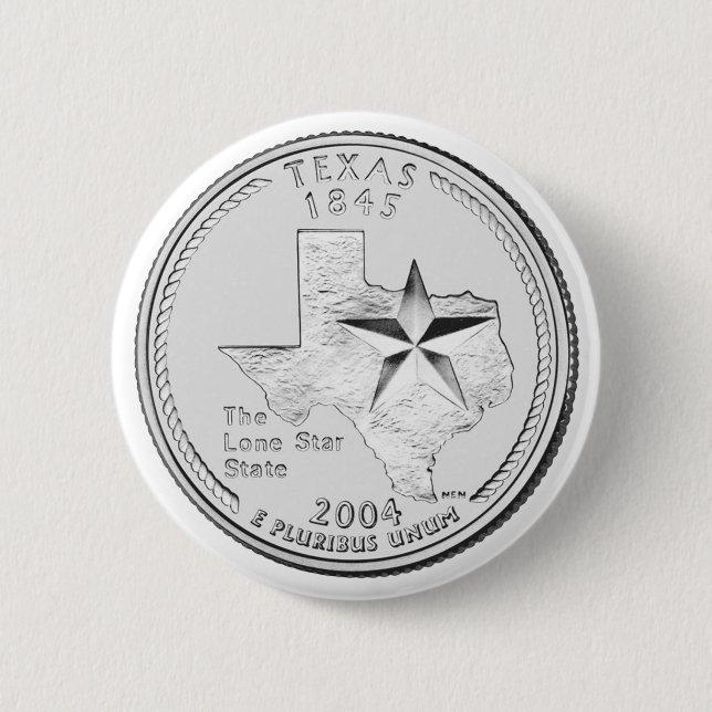 Texas State Quarter 6 Cm Round Badge (Front)