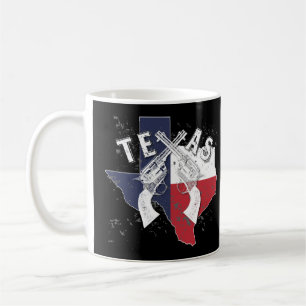 Texas State Six Shooter Crossed Pistols Souvenir Coffee Mug