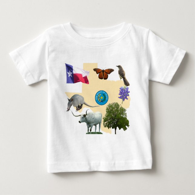 Texas State Symbols Baby T-Shirt (Front)