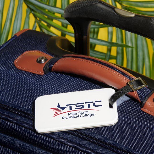 Texas State Technical College Logo Luggage Tag (Front Insitu 3)