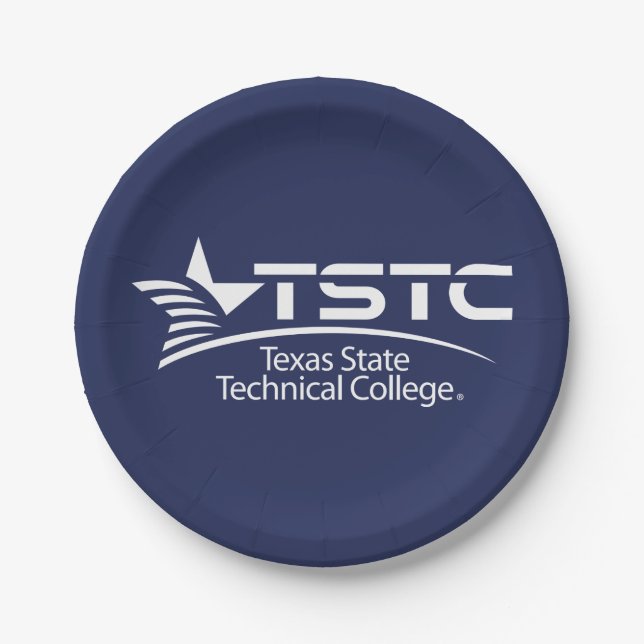 Texas State Technical College Logo Paper Plate (Front)