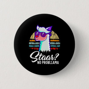 Texas State Test Day Llama Alpaca For Students 6 Cm Round Badge