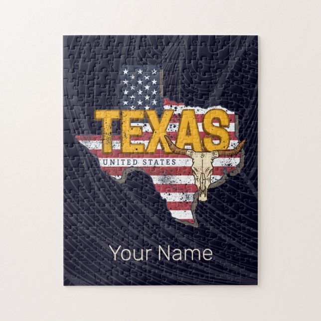 Texas State United States Retro Map Vintage USA Jigsaw Puzzle (Vertical)