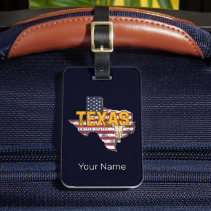 Texas State United States Retro Map Vintage USA Luggage Tag