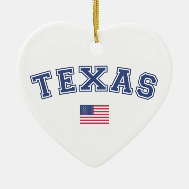 Texas State USA Flag Ceramic Ornament (Front)
