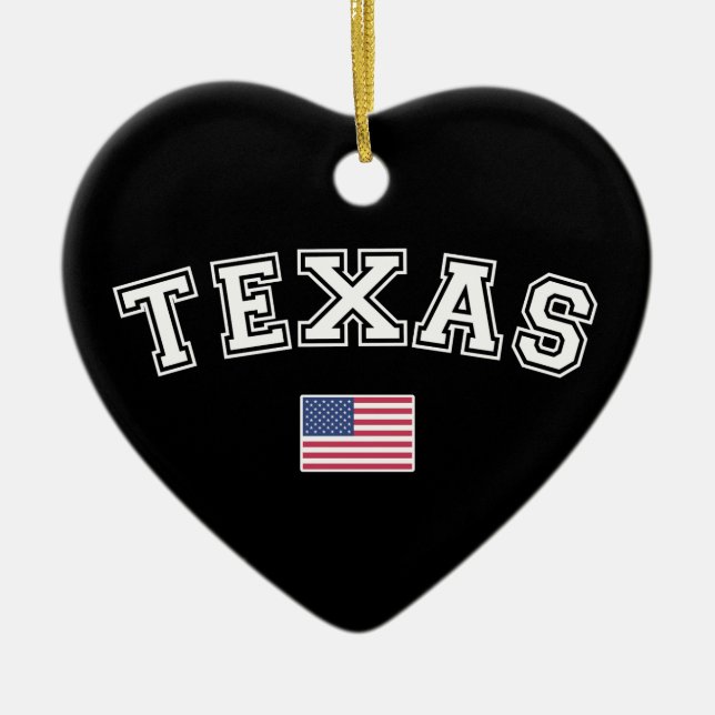 Texas State USA Flag Ceramic Ornament (Front)