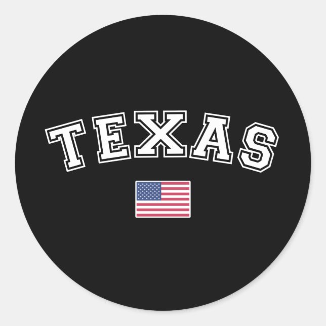 Texas State USA Flag Classic Round Sticker (Front)
