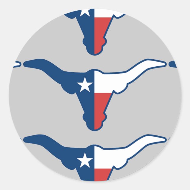 Texas steer classic round sticker (Front)