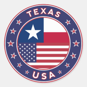 Texas sticker, phone case, tote bag classic round sticker