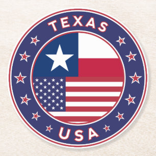 Texas sticker, phone case, tote bag round paper coaster