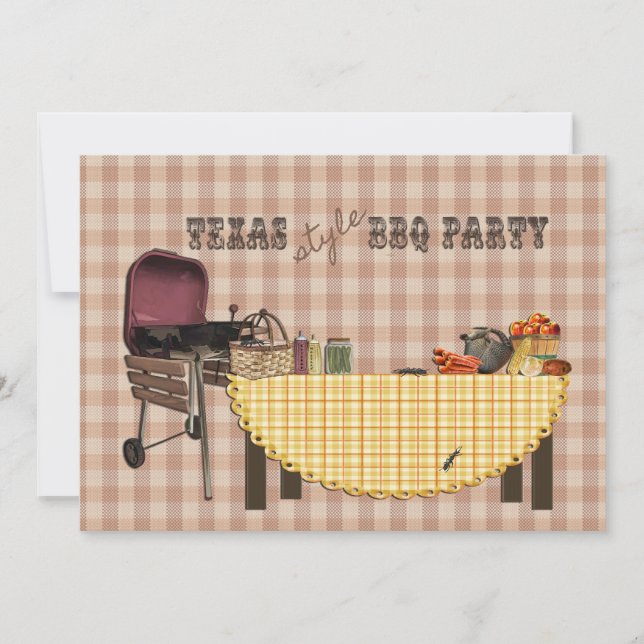 Texas style BBQ Party Invitation (Front)
