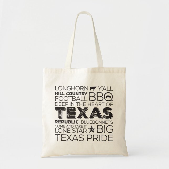 Texas Subway Art Tote - Black (Front)