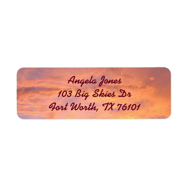 Texas Sunrise Return Address Label (Front)