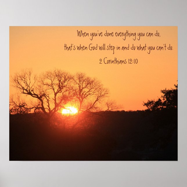 Texas Sunrise, Scripture Quote from Corinthians Poster (Front)