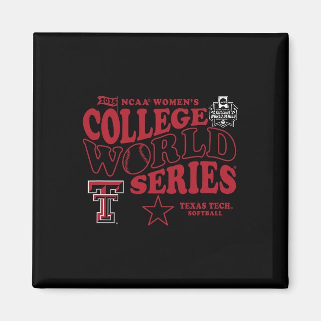 Texas Tech Red Raiders Wcws 2025 Softll Black  Magnet (Front)