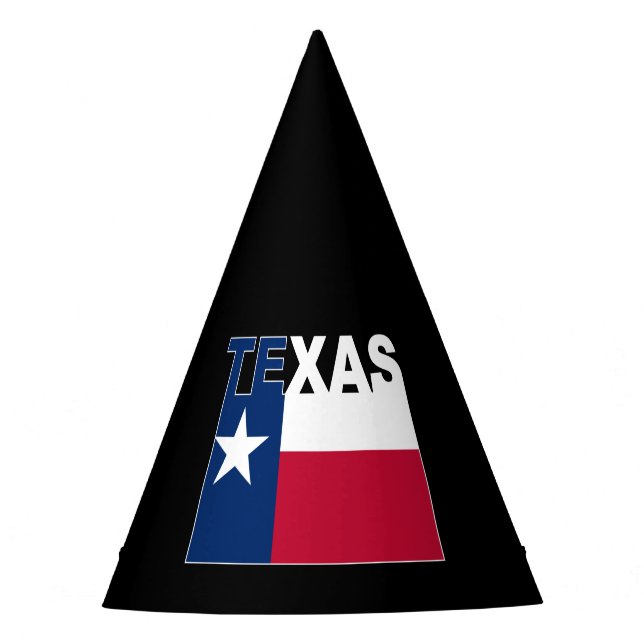 Texas Text Flag Party Hat (Front)