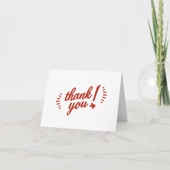 Texas Thank You note card, red Card (Front)