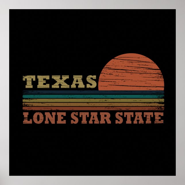 texas the lone star classic sunset style poster (Front)