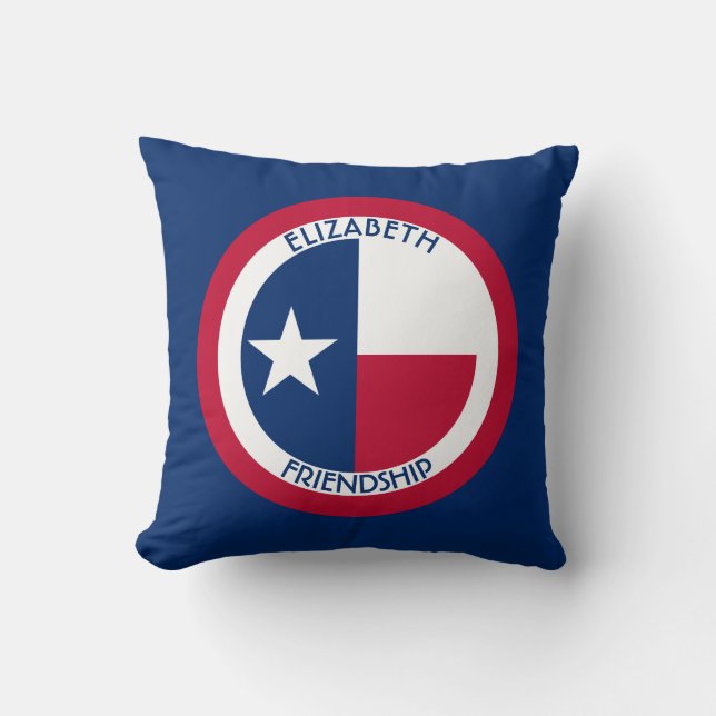 Texas The Lone Star Personalised Flag Cushion (Front)