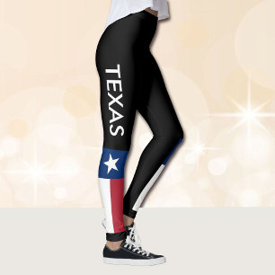 TEXAS The Lone Star State Leggings Red White Blue