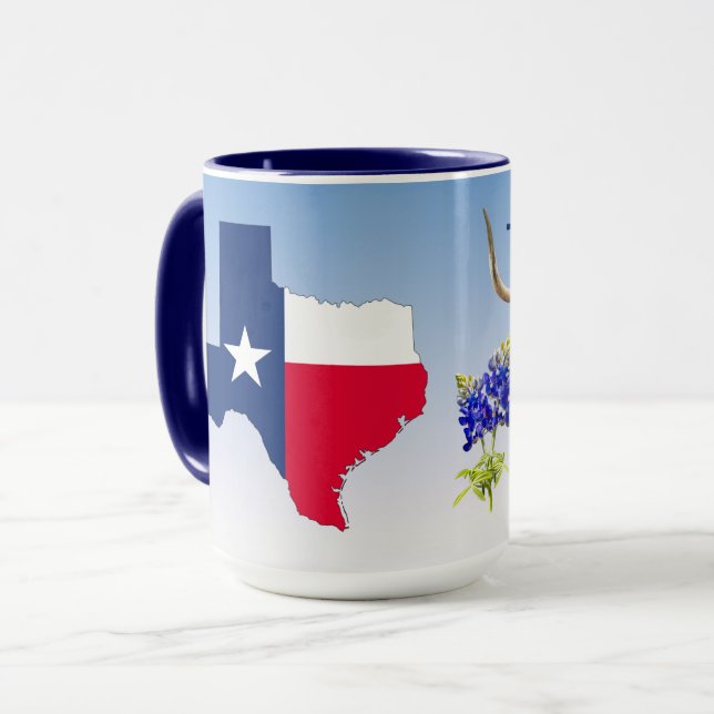 Texas Theme on blues, Mug (Front Left)