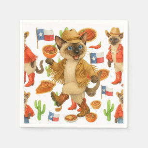 Texas themed for Cat Lovers Napkin