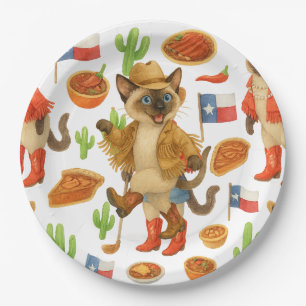 Texas themed for Cat Lovers Paper Plate