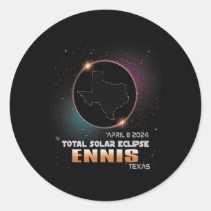 Texas Total Solar Eclipse 2024 1 Classic Round Sticker