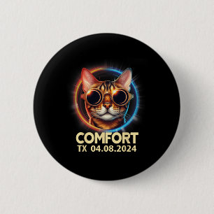 Texas Total Solar Eclipse 2024 6 Cm Round Badge