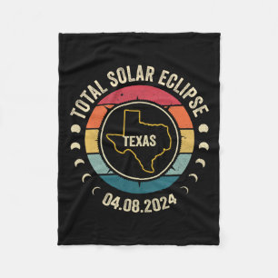 Texas Total Solar Eclipse 2024 American Totality A Fleece Blanket